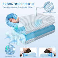 Nouveaux oreillers ergonomiques orthopédiques en mousse à mémoire de forme rafraîchissante avec motif fantaisie et housse en fibre de bambou