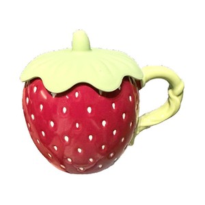 Taza de Cerámica con Tapa, Diseño Creativo y Estético de Fresa, Regalo de Cumpleaños, Souvenir - Product Image 6