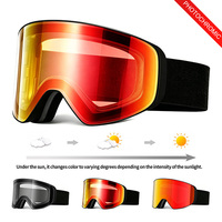 Lunettes de ski photochromiques avec protection UV400, magnétiques, pour sports de neige, lunettes de soleil polarisées pour snowboard, logo personnalisé