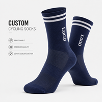 Chaussettes de cyclisme personnalisées avec logo, chaussettes de sport athlétiques pour le vélo, chaussettes de compression respirantes en maille, OEM ODM