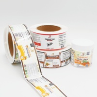 Étiquettes personnalisées en PP blanc imperméables pour produits de santé, autocollants adhésifs personnalisés pour bouteilles de compléments alimentaires en rouleaux