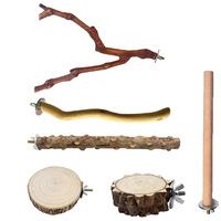 Perchoirs en bois naturel pour oiseaux, supports de cage à oiseaux, jouets perchoirs pour oiseaux, plateformes et branches pour le ponçage des griffes des perroquets