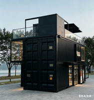 Café conteneur pliable de 20 et 40 pieds, bar conteneur de luxe et restaurant rapide avec cuisine à vendre