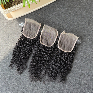 Lavish Beauty pour Cheveux Bouclés, Fermeture Frontale en Dentelle HD 5x5, 16-20 Pouces, Cheveux Humains Brésiliens 100% Vierges, Dentelle Transparente, pour Femmes Noires - Product Image 1