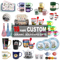 Souvenir touristique d'Amsterdam, Pays-Bas, tasse à café en céramique de 11 oz, motif tulipe et moulin à vent, design personnalisé en porcelaine fine, OED ODM