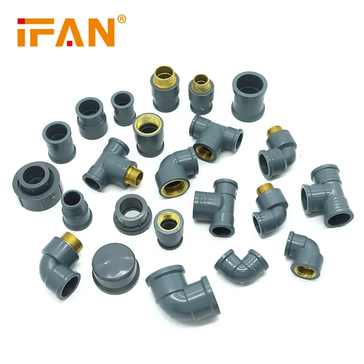 IFAN Free Sample All Size UPVC NBR5648 Gray Color Custom PVC Fitting With Glue Connection