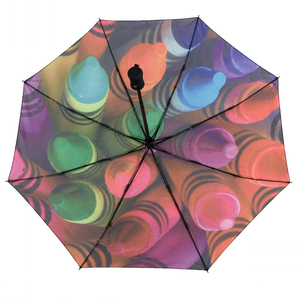 Paraguas plegable de 21 pulgadas con estampado floral bonito a la moda para mujer - Product Image 6