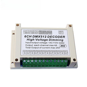 JIUAN 6-Channel DMX512 Controller LED Dimmer with <strong>TRIAC</strong> <strong>Dimming</strong> HVDIM 1100W Max Load AC110-220V - Product Image 1