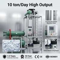 Machine à glace industrielle Robin 10 tonnes avec compresseur, en acier inoxydable, économe en énergie, pompe 500 kg, haute productivité pour les boissons