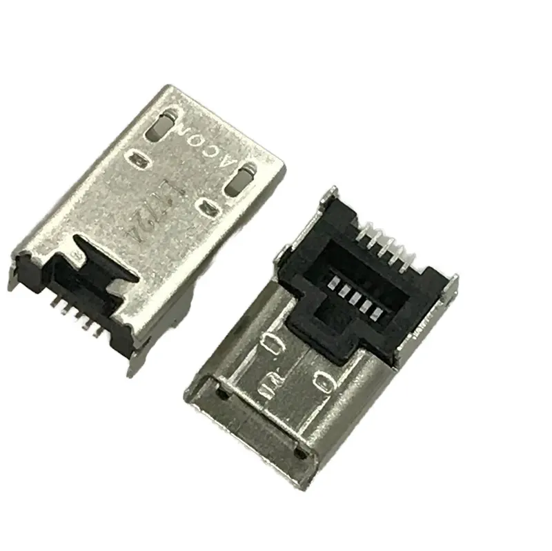 Micro USB Type B 3.1 Prise Femelle Connecteur V8 Type de Soudure Plaqué Or avec Prise de Téléphone Portable à Contact Cuivre 5P