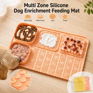 Tapis de léchage personnalisé en silicone pour chien, multi-zones, pour l'alimentation lente et l'enrichissement, adapté aux aliments secs et humides et aux friandises - Product Image 1