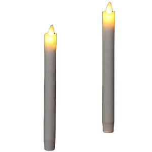 2025 nuevo AY, juego al por mayor de 2 velas cónicas LED eléctricas de cera Real parpadeantes blancas sin llama con llama móvil - Product Image 6