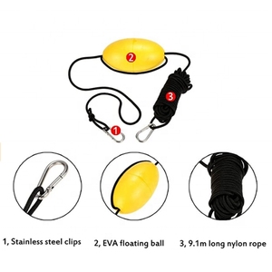 Cuerda de Remolque Marina, Flotador de Bola, Correa con Gancho de Acero Inoxidable, Sistema de Anclaje de <span class=keywords><strong>Pesca</strong></span>, Cuerda de Bola con Mosquetón <span class=keywords><strong>para</strong></span> <span class=keywords><strong>Kayak</strong></span> - Product Image 5