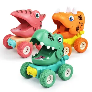 新设计促销廉价卡通动物儿童玩具恐龙卡车儿童婴儿恐龙玩具车