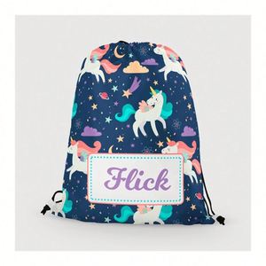 Bolsa de Natación Personalizada de PE con Diseño de Unicornio para Niños y Niñas, Mochila con Cordón para la Escuela, Accesorios Deportivos - Product Image 1