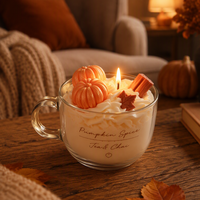 d'huile parfumée en forme de citrouille d'automne de luxe de haute qualité pot en verre bougie parfumée de Noël et d'Halloween