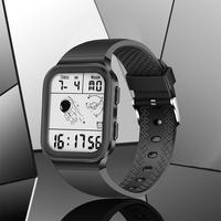 LIGE LG8972 jam tangan LED Digital pria, jam tangan olahraga tahan air 30m elektronik kronograf pria