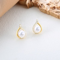 Boucles d'oreilles en argent sterling 925 avec perles d'eau douce Bijoux en perles élégants pour femmes