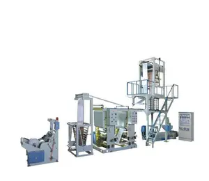 plastic pe film shopping bag film blowing machine with gravure printing machine line