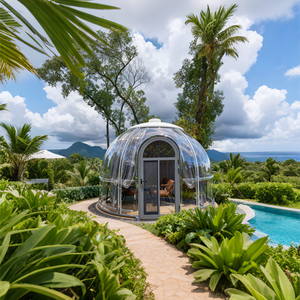 Fabriek Prijs Bubble Transparante Luxe Tenten Hotel Pc Glamping Koepels Starry Sky Bubble Kamer Met Gordijnen En Led Licht - Product Image 3