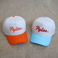 Casquettes de sport décontractées en coton bicolore avec logo brodé 3D personnalisé, visière incurvée, 5 panneaux, casquettes de baseball pour femmes, prix d'usine