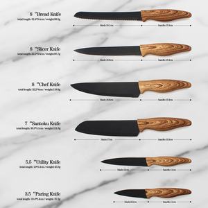 Juego de cuchillos de cocina de acero inoxidable, con hoja antiadherente y mango suave, 6 piezas - Product Image 2