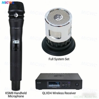 Système de microphone sans fil UHF KSM8, micro dynamique cardioïde portable, récepteur QLXD4, performance sur scène, diffusion en direct, conférence