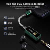 Nouveauté Amplificateur d'écouteurs HiFi DAC Protection contre les courts-circuits Type-C Prise jack 3,5 mm Compatible avec ordinateur portable et téléphone portable Aluminium