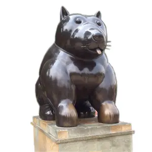Benutzer definierte große Metall Tierfiguren Bronze Messing Zusammenfassung Fernando Botero Nette Katze Hund Skulptur
