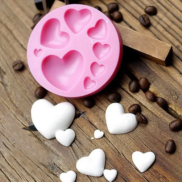 Loving Heart Shape Silicone Fondant Mold Diy Kleurrijke Zoete Hart Chocolade Snoep Plakken Cake Decorating Tool Mold