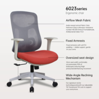Chaise de bureau ergonomique personnalisée de qualité AODA, mobilier de bureau à domicile, chaise pivotante en maille avec cadre blanc, accoudoirs et coussin en mousse