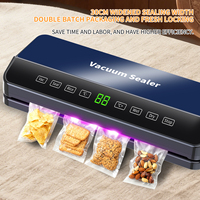 Scelleuse sous vide entièrement automatique pour la conservation des aliments, largeur de scellage de 30 cm, stockage et coupe de rouleaux intégrés, tuyau d'aspiration externe