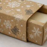 Boîte à savon rigide auto-érectible avec tiroir coulissant carré, emballage cadeau écologique pour Noël, savon de luxe, beurre corporel