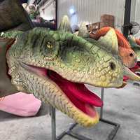 Tête de dinosaure simulée animatronique en métal pour centre commercial décoration de parc sportif d'aéroport public pour parc