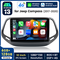 Autoradio Android Junsun 10 pouces pour Jeep Compass 2017-2020, lecteur DVD de voiture, Apple CarPlay, écran IPS, GPS de voiture, navigation