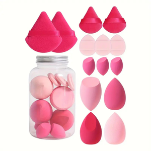 14-Mảnh Cùng Một Màu Ngón Tay Trang Điểm Miếng Bọt Biển Phun Đổ Xô Đệm Không Khí Vẻ Đẹp Mềm Mại Máy Xay Sinh Tố Thiết Lập Cho Khuôn Mặt Cho Đổ Xô Pha Trộn Trang Điểm - Product Image 1