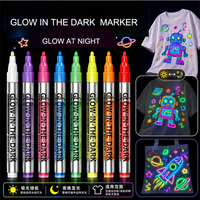 Marqueurs de peinture acrylique phosphorescents en gros, stylos néon fluorescents pour peinture sur verre, tissu, bois, kit d'artisanat DIY permanent