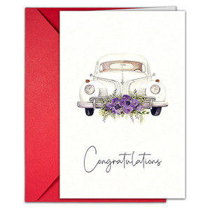 Elegante Tarjeta de Felicitación con Diseño Floral y Sobre Rojo para Despedida de Soltera - Product Image 2