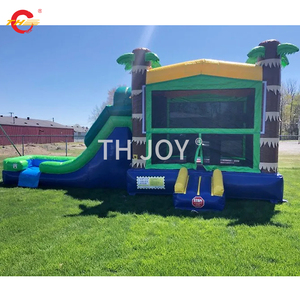 Nhiệt đới Rush rừng <span class=keywords><strong>Inflatable</strong></span> <span class=keywords><strong>Bouncer</strong></span> không khí trượt nước nhảy lâu đài bouncy mặt trăng lớn nhà trả lại kết hợp với hồ bơi - Product Image 4