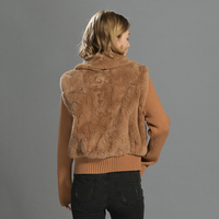 Jxwatcher Manteaux en fourrure d'hiver épais et chauds en gros, vestes en fourrure de luxe à manches amovibles, manteaux en fourrure de lapin Rex véritable pour femmes