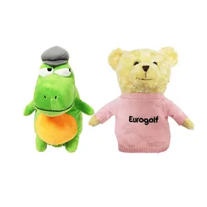 2024 New Custom Made Pure Green Cartoon Toy Bear Dinosaur Golf Plush Head Cover Animal Golf Driver Accessories