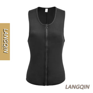 Men's Neoprene Vest for Weight Loss Zipper Waist Trimmer with Thermal Workout Gear Firm Control Level Sauna Suit for Fat Burning - Product Image 1