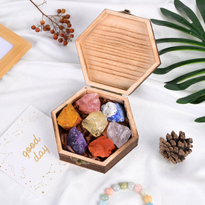 Wholesale 7 Chakras <b>Crystal</b> Kit Polished Raw Stone with Gift Box for Natural Energy Decorative Purpose - Product Image 1