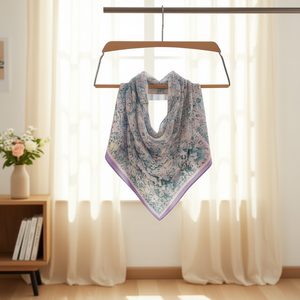 Foulard Quadrato con Piccoli Fiori 70x70Cm, Sciarpa alla Moda per Donne - Product Image 2