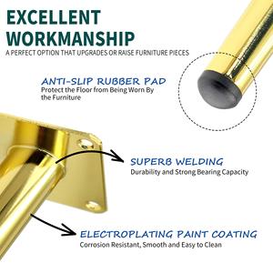 Chair <strong>Legs</strong> 16 Inch Tapered Gold Black Modern Luxury Furniture Cabinets Side Coffee Table Bench Metal <strong>Stool</strong> Chair <strong>Legs</strong> for Chair - Product Image 4