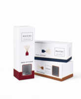 Boîte cadeau de diffuseur à roseaux pliable personnalisée de marque Huicai, avec fenêtre découpée, en carton écologique de luxe, vente en gros