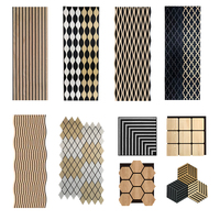 Panneau acoustique en MDF, grille insonorisante, panneau mural décoratif en lattes de bois, adapté à une utilisation en intérieur et dans les cafés