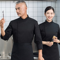 Veste de Cuisine Oem avec Logo Personnalisé, pour Hommes et Femmes, Unisexe, Manches Longues, Uniforme de Cuisinier pour Restaurant, Boulangerie, Café, Traiteur