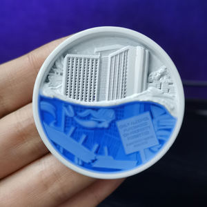 아연 합금 맞춤형 이중 로고 투명 에나멜 3D 금 은 황동 금속 앤티크 모던 맞춤 도금 도시 - Product Image 3