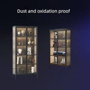 Meuble à vin avec cadre en profilé d'aluminium, étagère de rangement pour vin, vitrine à vin avec porte en verre pour <span class=keywords><strong>bar</strong></span> à domicile, salon - Product Image 3